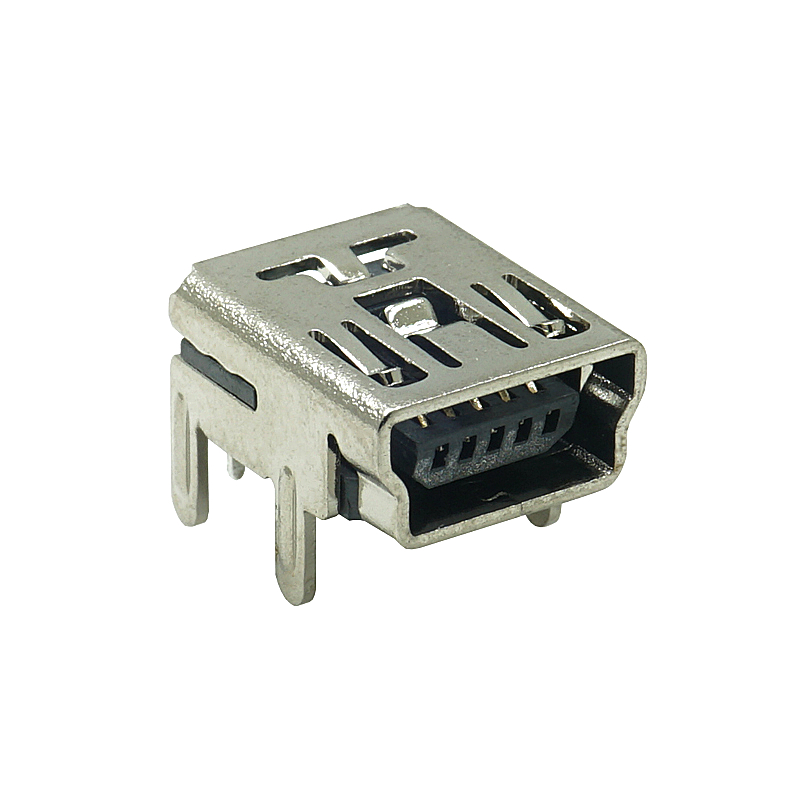 mini usb 5p 180度插板 兩腳DIP MINI 90度母座 USB-120